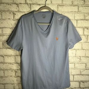 POLO by Ralph Lauren | Mens Large Light Blue Custom Slim Fit Short Sleeve Tee